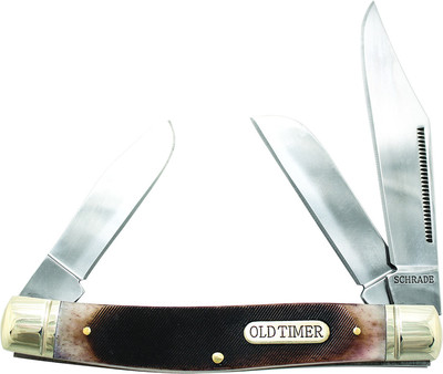 Schrade Old Timer Genuine Bone Stockman Senior 9Cr18MoV Mirror Polish 8OTB NEW