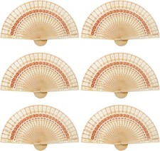 60 Pack Sandalwood Fans Wedding Favors Hand Held Folding Wooden