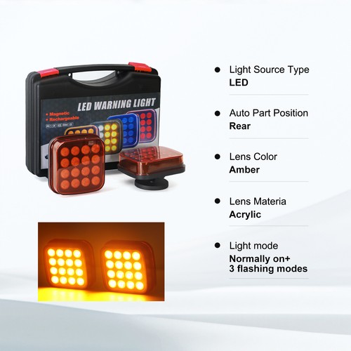 Remolque de remolque magnético USB con luces de advertencia LED inalámbricas que funcionan con baterías - Imagen 4 de 10