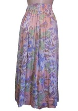Vintage 80s 90s New-Wave Pastel Abstract Floral Midi Skirt W/ Pockets Sz. Small