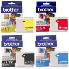 GENUINE Brother LC51 Ink 4 Pack for DCP-130C DCP-330C FAX-1355 FAX-1360 MFC-230C