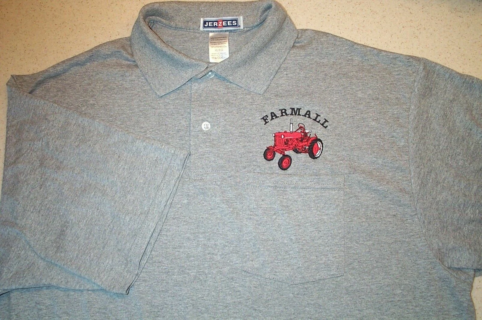 Farmall Cub Embroidered Mens Polo Shirt w/Pocket (4 colors)