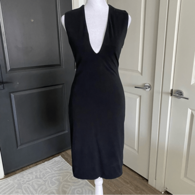 strapless open back dress Pink Sleeveless Ruffle Bodycon Dress M main image 1
