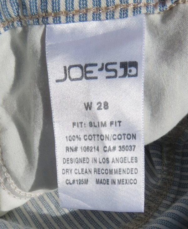 Pantalones ajustados de algodón fino a rayas azules blancos JOE’S JEANS para mujer talla 28 6 usados en excelente estado Foto 3 de 3