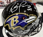 Ray Lewis Autographed Ravens Proline Full-Size VSR4 Helmet Beckett 9 Inscription