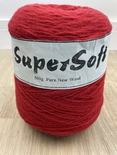 500g Cone Red 100% Pure New Wool Yarn 4 Ply Knitting & Crochet
