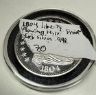 1804 Flowing Hair Silver Medal 1 oz .999 Fine Silver R55