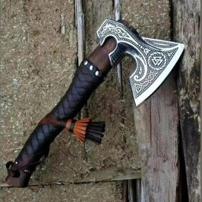 Custom Handmade Carbon Steel Blade Bearded Viking Axe | Hunting Axe | Camping
