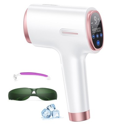 Max 21J Laser Haarentfernungsgerät mit Eiskühlung 9 Stufen, Light Rosa