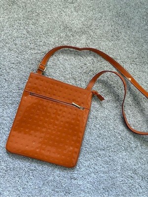 Arcadia patent Italian leather Crossbody Shoulder Bag adjustable strap 12 x10 