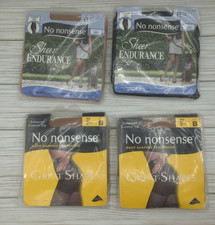 No Nonsense USA Made Control Top Pantyhose Size B Lot