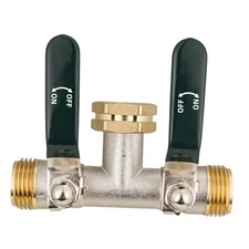 Hose Splitter 2 Way, Brass High Flow Garden Hose Splitter Heavy Duty, 2 way-M