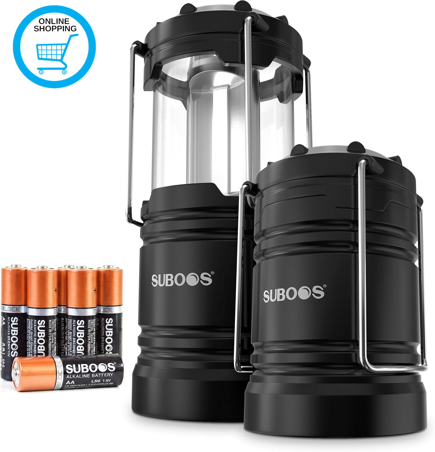 Camping Lanterns Battery Operated [2 Pack] - 2X Brighter LED Camping Light Lamp