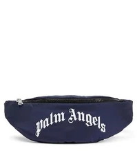 Palm Angels Kid's Curved Logo Navy Blue White Fanny Pack Belt Bag