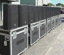 JBL PRX615M Powered Speakers in Wheeled Road Case 6740/6774 PAIR TRUEHEARTSOUND