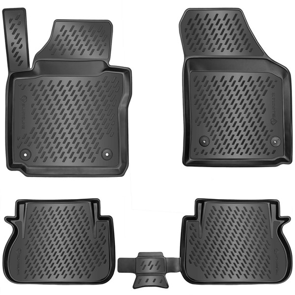 Elmasline 3D Gummimatten FüR Vw Caddy Ab 2015 Design FußMatten Hoher 5Cm Rand-image