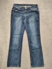 Arizona Jean Co Jeans Girls 16 Plus Blue Straight Stretch Embellished Denim