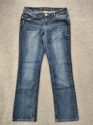Arizona Jean Co Jeans Girls 16 Plus Blue Straight Stretch Embellished Denim