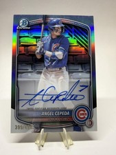 2025 Bowman Chrome #CPA-AC Angel Cepeda Prospect Auto Refractor #/499 SN,AU