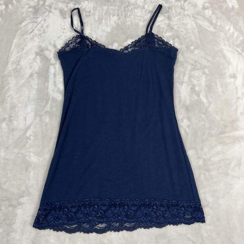Y2K Charlotte Russe Top Womens Medium Blue Lace Trim Tank Cami Stretch Fairy NWT - Picture 6 of 7