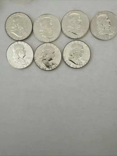 1962 franklin half dollar proof cameo mint Lot Of 7