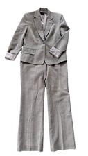 Anne Klein Women's Gray Wool Blend Pant Suit Blazer  Pants Size 8