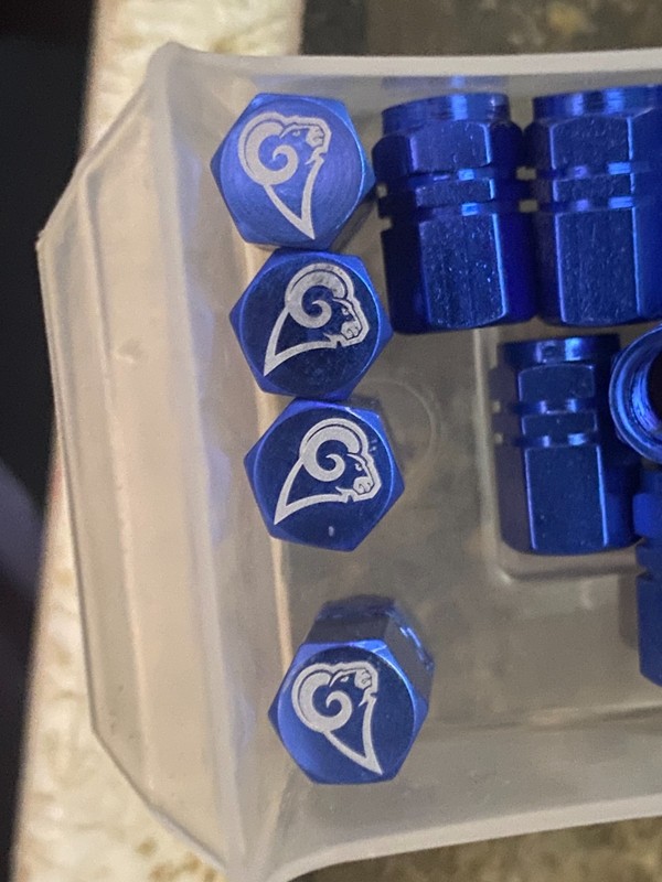 Los Angeles Rams Wheel Tire Valve Stem cap Covers 4 Pc set