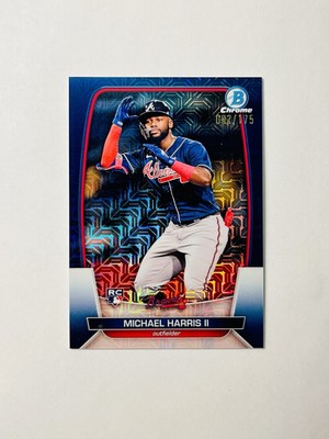 Michael Harris II 2023 Bowman chrome #76 Navy Blue mega box Mojo Refractor /175
