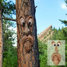 Tree Faces Decor Outdoor, Tree Face Outdoor Statues Old Man Trees Style A