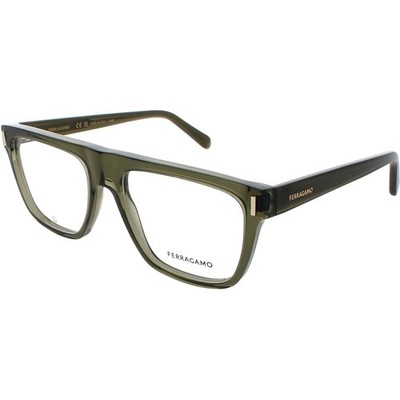 Salvatore Ferragamo Men's Eyeglasses Transparent Khaki Square Frame SF2997 320