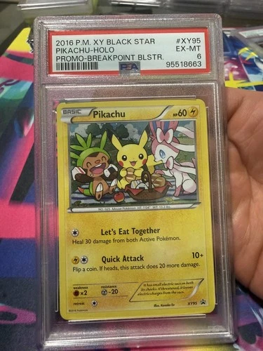 2016 POKEMON XY BLACK STAR PROMO BREAKPOINT BLISTERS #XY95 PIKACHU-HOLO PSA 6