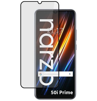 Protector Gehärtetes Glas Komplett 5D Full Glue Schwarz für Realme Narzo 50i Pri