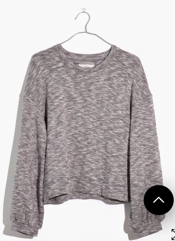 Texture & Tread X Madewel Texture Crop Sweatshirt Sz S Gray Black Athleisure
