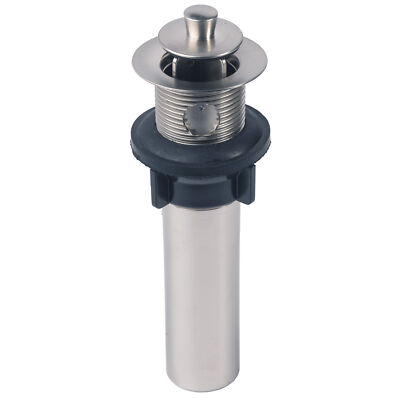 RV/Motorhome Bathroom Sink Plastic Pop-Up Drain Without Overflow Brushed Nickel
