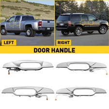 Set of 4 Chrome Outer Outside Exterior Door Handles for 07-13 Chevy Pickup Truck