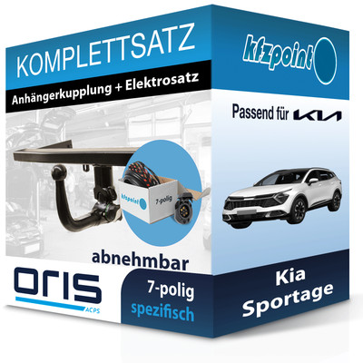 Für Kia Sportage 09.2015-06.2018 ORIS Anhängerkupplung abnehmbar + 7polig E-Satz