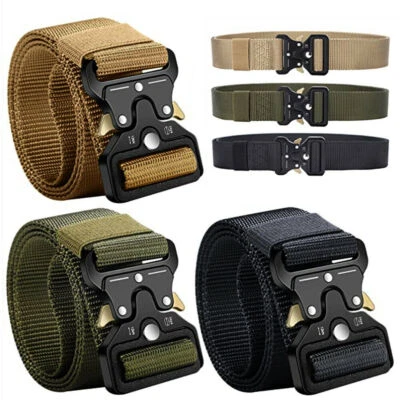 BATTERY CONNECTION BELT Casual Military Tactical Men Army Adjustable Quick Release Pant Waistband