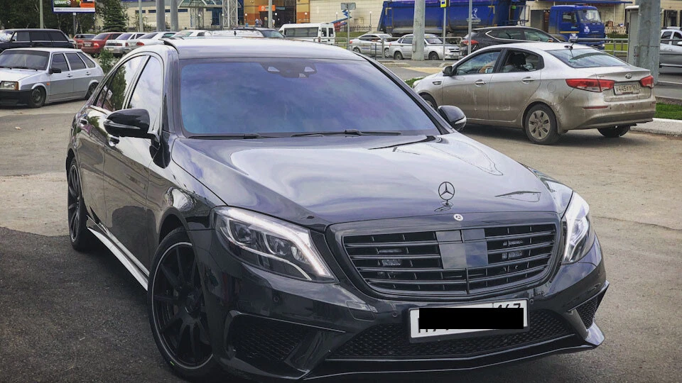 Black Front Grille Grill With ACC Fit Mercedes W222 2014-2020 S400 S550 S580 - Image 4 of 4