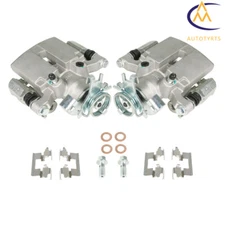 2 × Rear Brake Caliper For Chevy Malibu HHR Pontiac G5 G6 Saturn Aura w/ Bracket