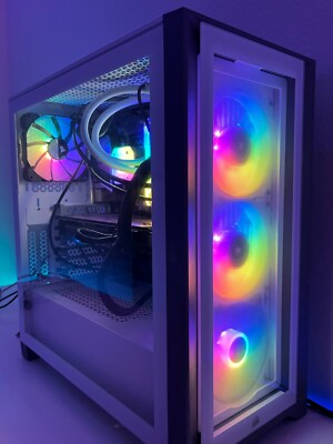 [CUSTOM MADE] Corsair Mid Tower Gaming PC, White, EVGA 3060Ti, (1 Year Used).