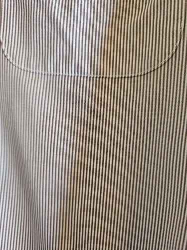 Men's Roundtree Yorke Gold Label Purple & White Stripe Size 17  ~80's  Non-Iron~ - Picture 3 of 5