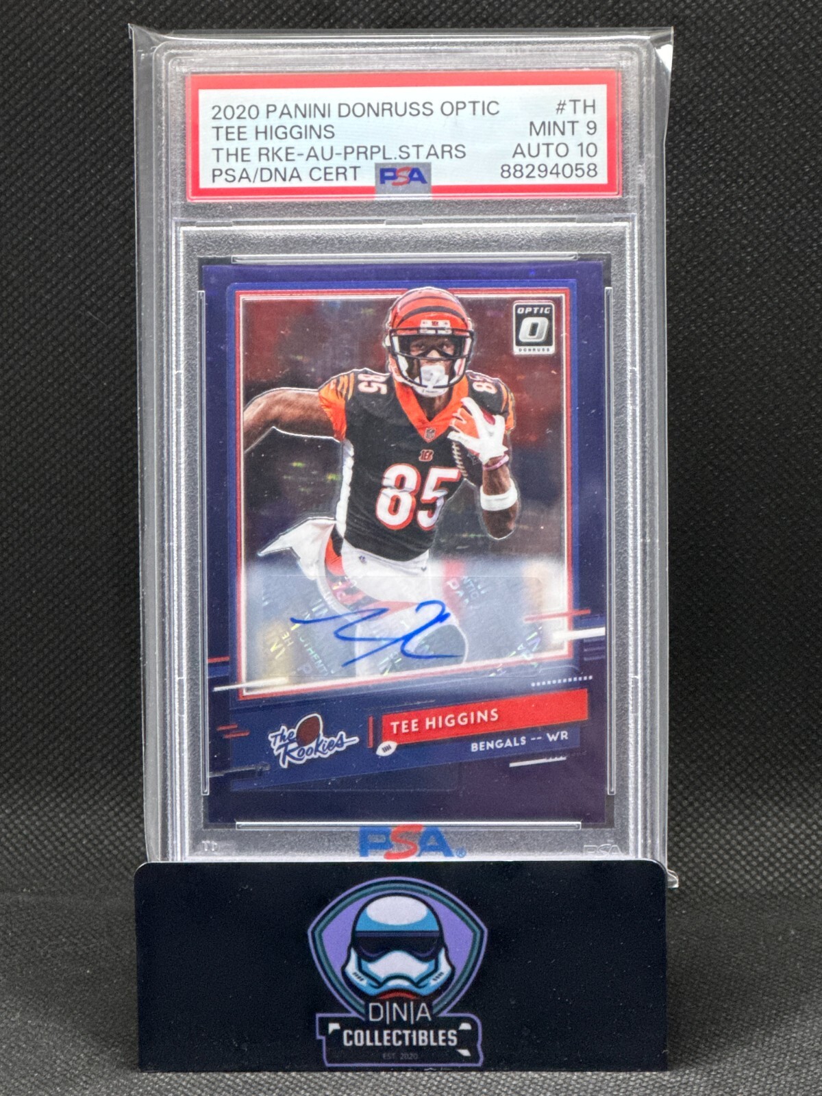 Tee Higgins Panini Donruss Optic the Rookies #TH Autograph-Purple Stars