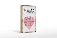 Holzschild Spruch 12X18 Cm Mama Chefin VerrüCkter Familie Deko Schild