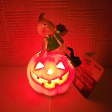 Light Up Ghost On Jack-o -Lantern Pumpkin 5 Halloween Decoration Resin Figure