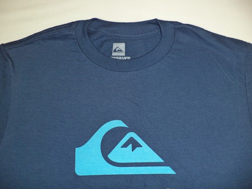 NWT Quiksilver S/S Blue T-Shirt "Quiksilver" on Back Collar Size S F14 - Picture 2 of 5