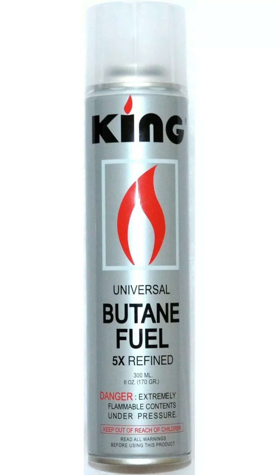 King Super Premium Universal Butane 5X Quintuple Refined Fuel 300 ml 6 oz