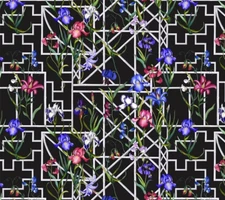 DESIGNERS GUILD FABRIC Fretwork Garden Jais 3 METRES COTTON CHRISTIAN LACROIX