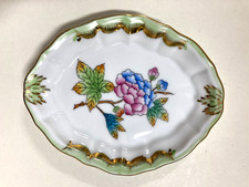 Herend Porzellan Sch&auml;lchen Schale Blumen Golddekor  Queen Viktoria 11x9cm