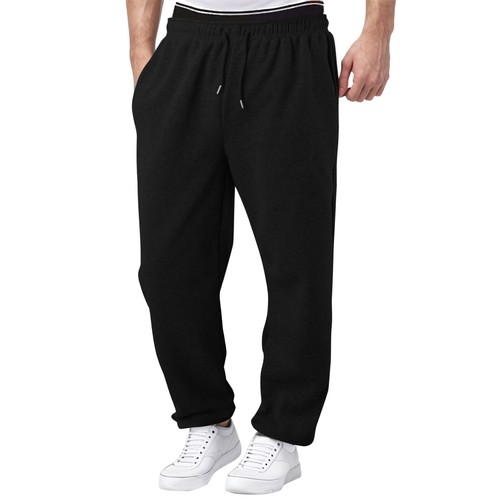 Pantalones deportivos forrados de lana para hombre Pantalones de pierna recta Entrenamiento Cintura alta con bolsillos - Imagen 16 de 44
