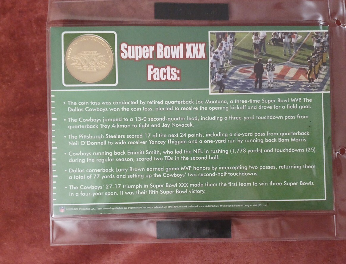 Authentic Danbury Mint Super Bowl XXX Collectible Flip Coin | eBay